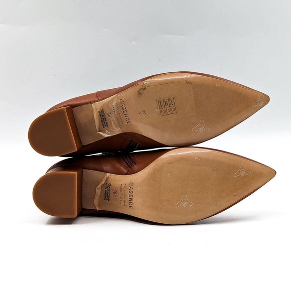 L'Agence Women Jeannie II Pointed Toe Brown Leather boots size 8US EUR 38.5 - Picture 6 of 11